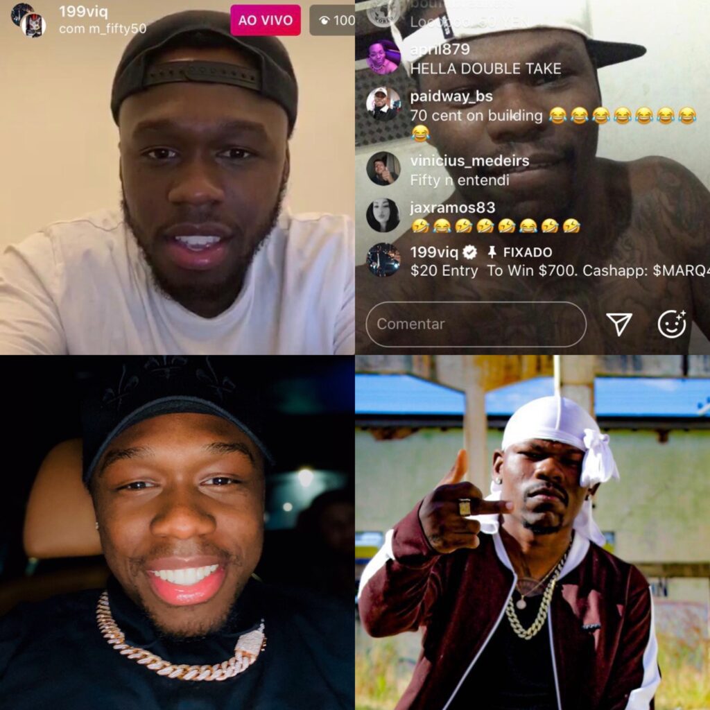 Rap Forte Fifty entra em live com Marquise Jackson, filho de 50 Cent.