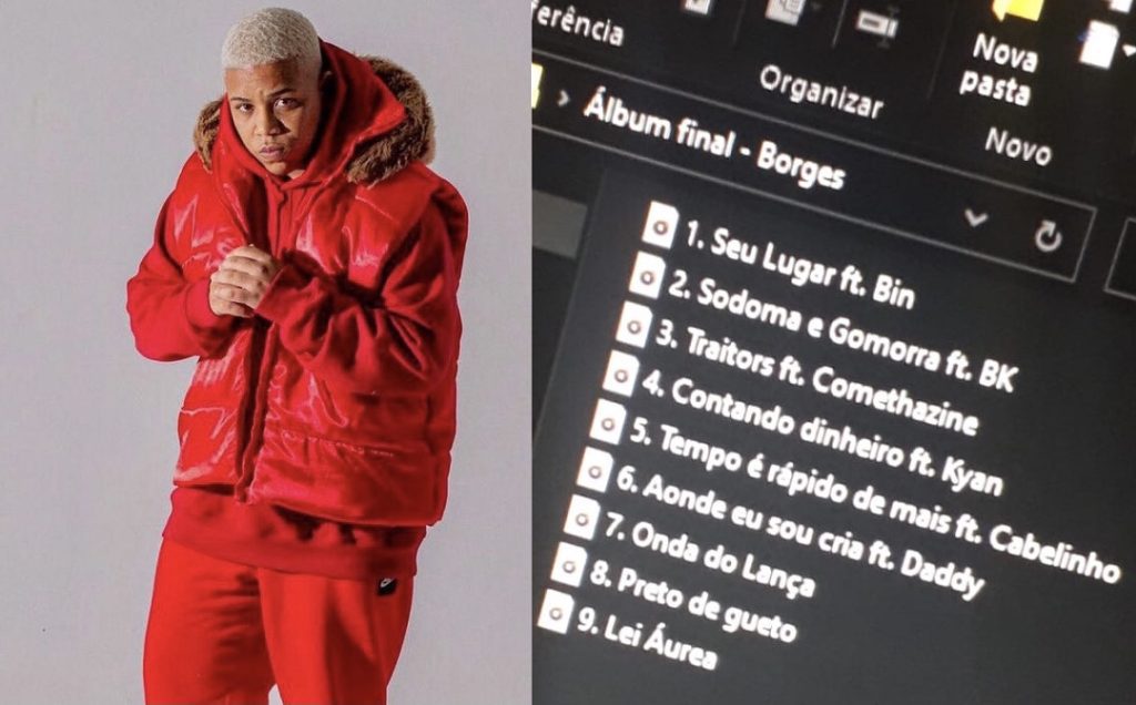 Rap Forte Vaza suposta tracklist do álbum 'Intocável' do rapper Borges com feat internacional