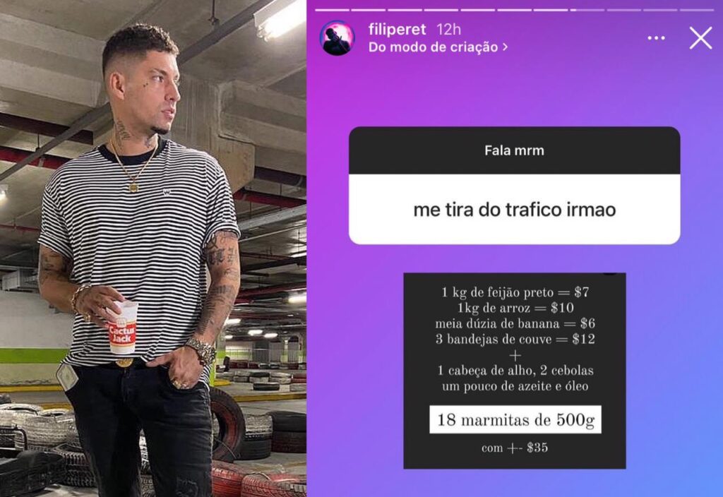 Rap Forte Filipe Ret dá dica para seguidor abandonar o tráfico e viraliza nas redes sociais
