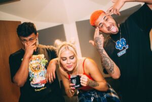 Rap Forte Xamã, Luísa Sonza, Gabi Melim e Kawe juntos no estúdio