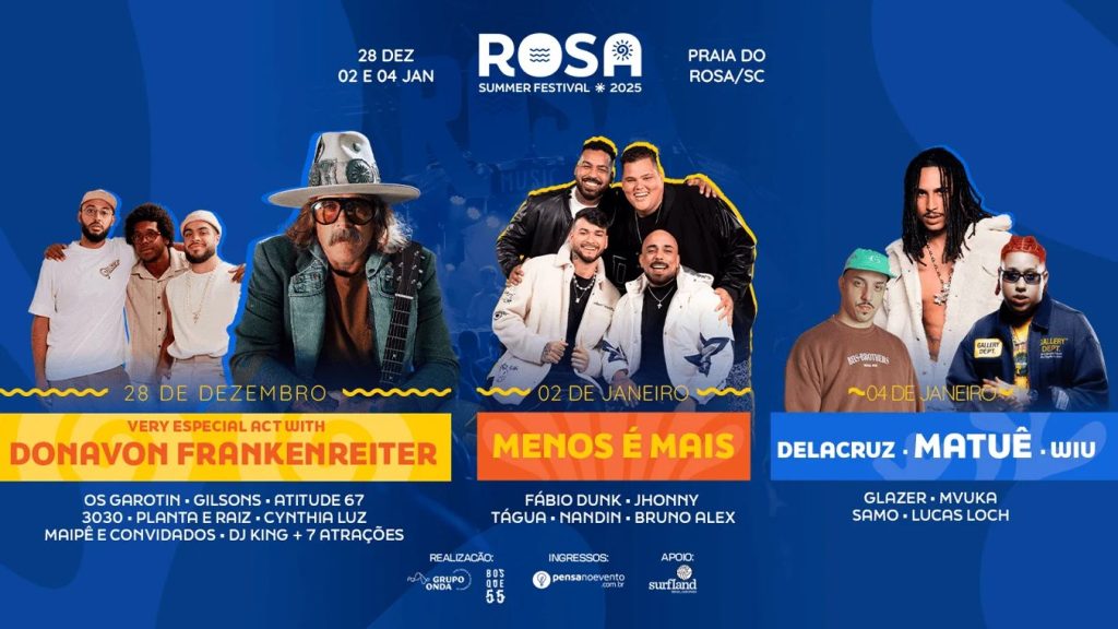 Rap Forte Matuê, WIU e Delacruz são destaque do Rosa Summer Festival em Santa Catarina